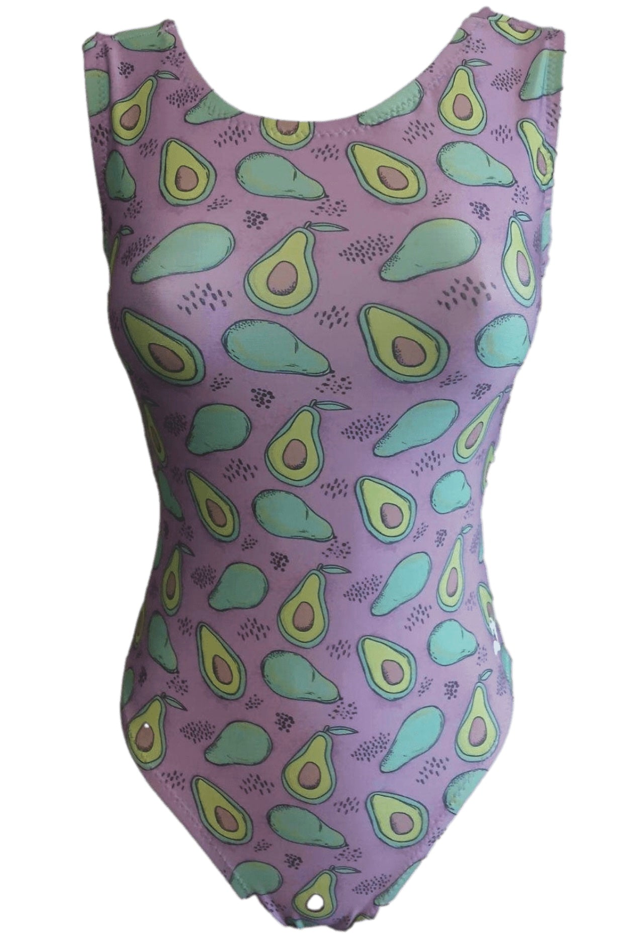 Avocad - Oh Yeah! Gymnastics Leotard - Foxy's - Fun Purple Avocado Print - Foxy’s