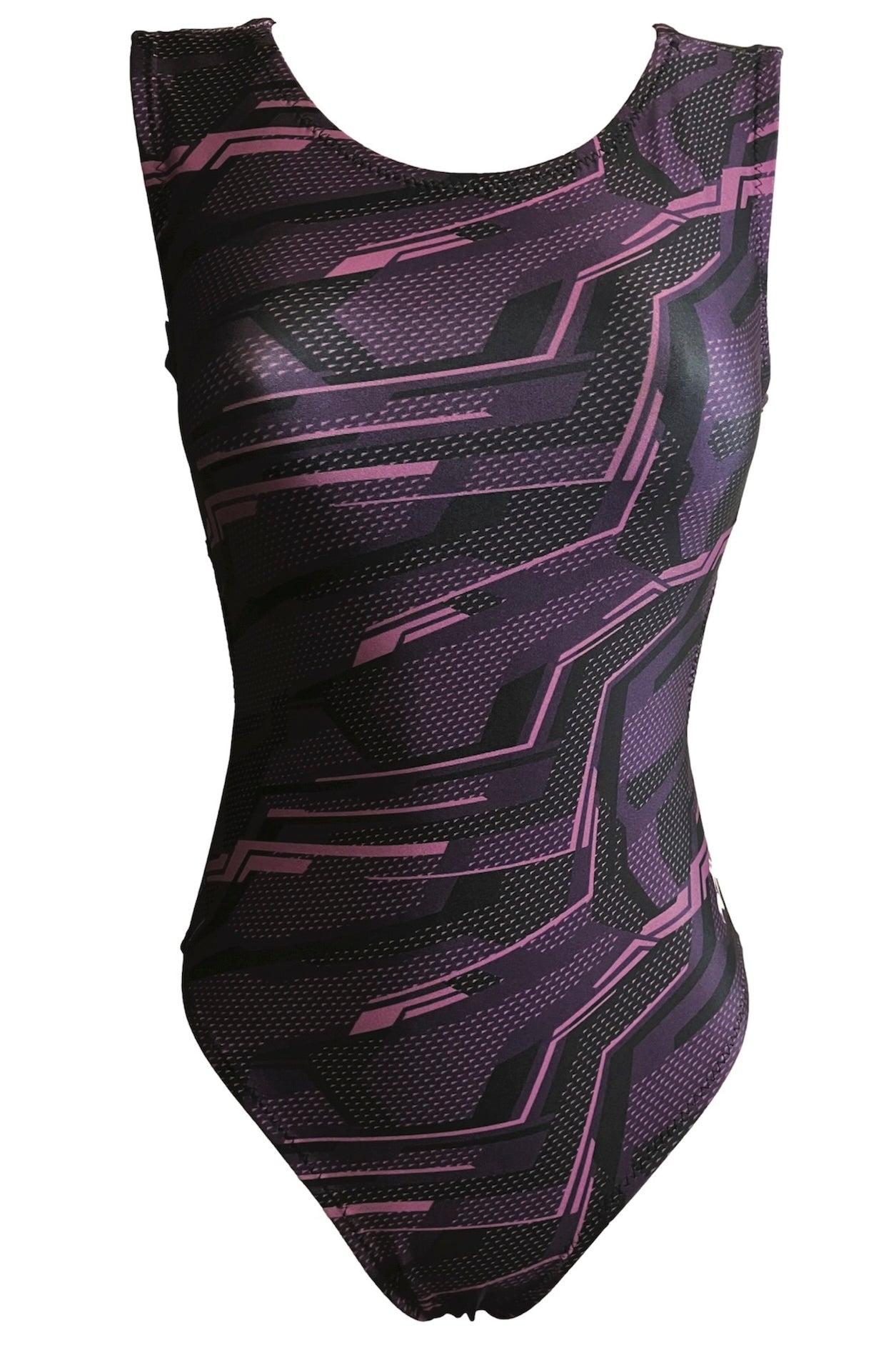 Girls Purple Geometric Gymnastics Leotard - Foxy's Leotards - Comfortable & Stylish - Foxy’s