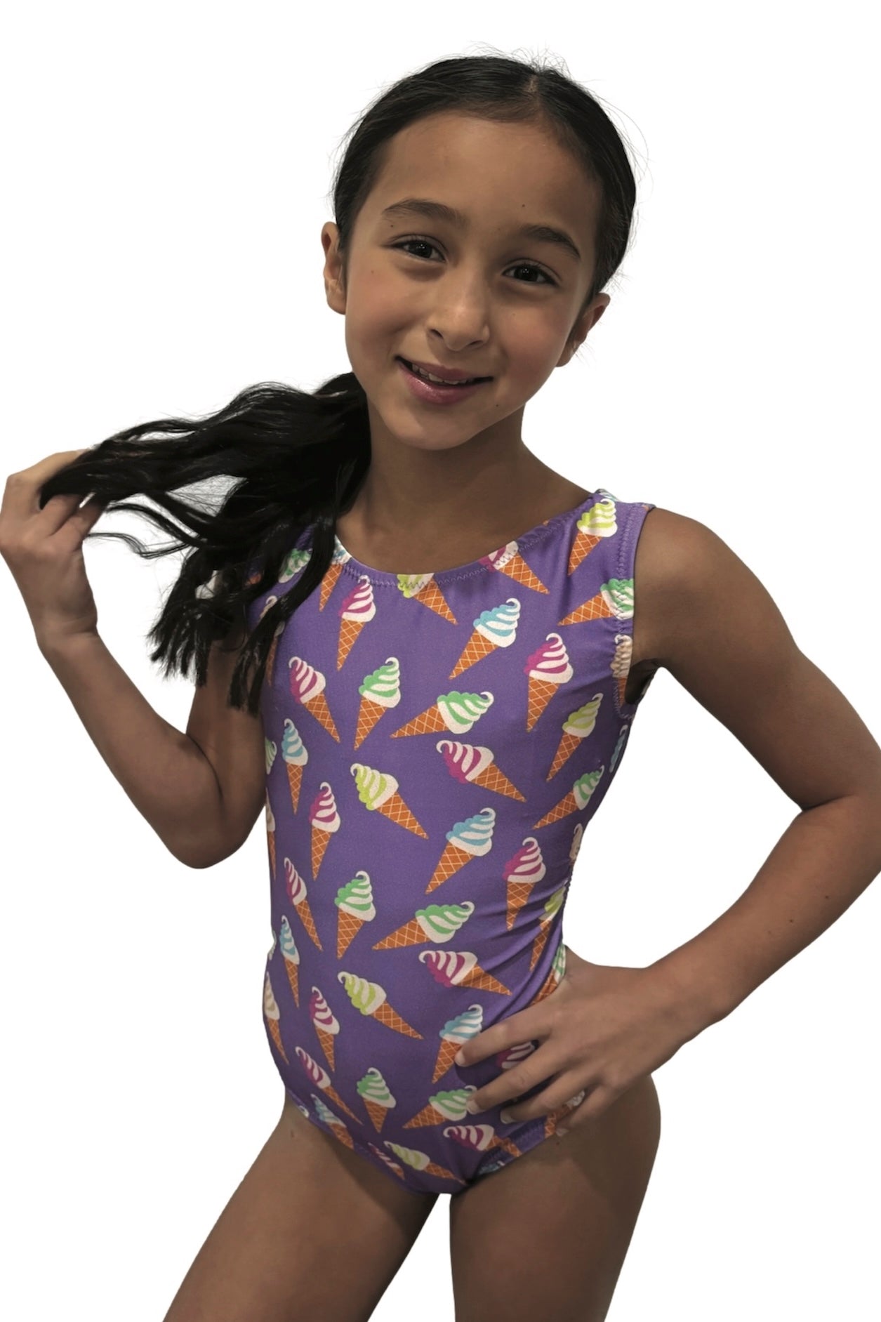 Purple Ice Cream Cone Gymnastics Leotard - Foxy’s