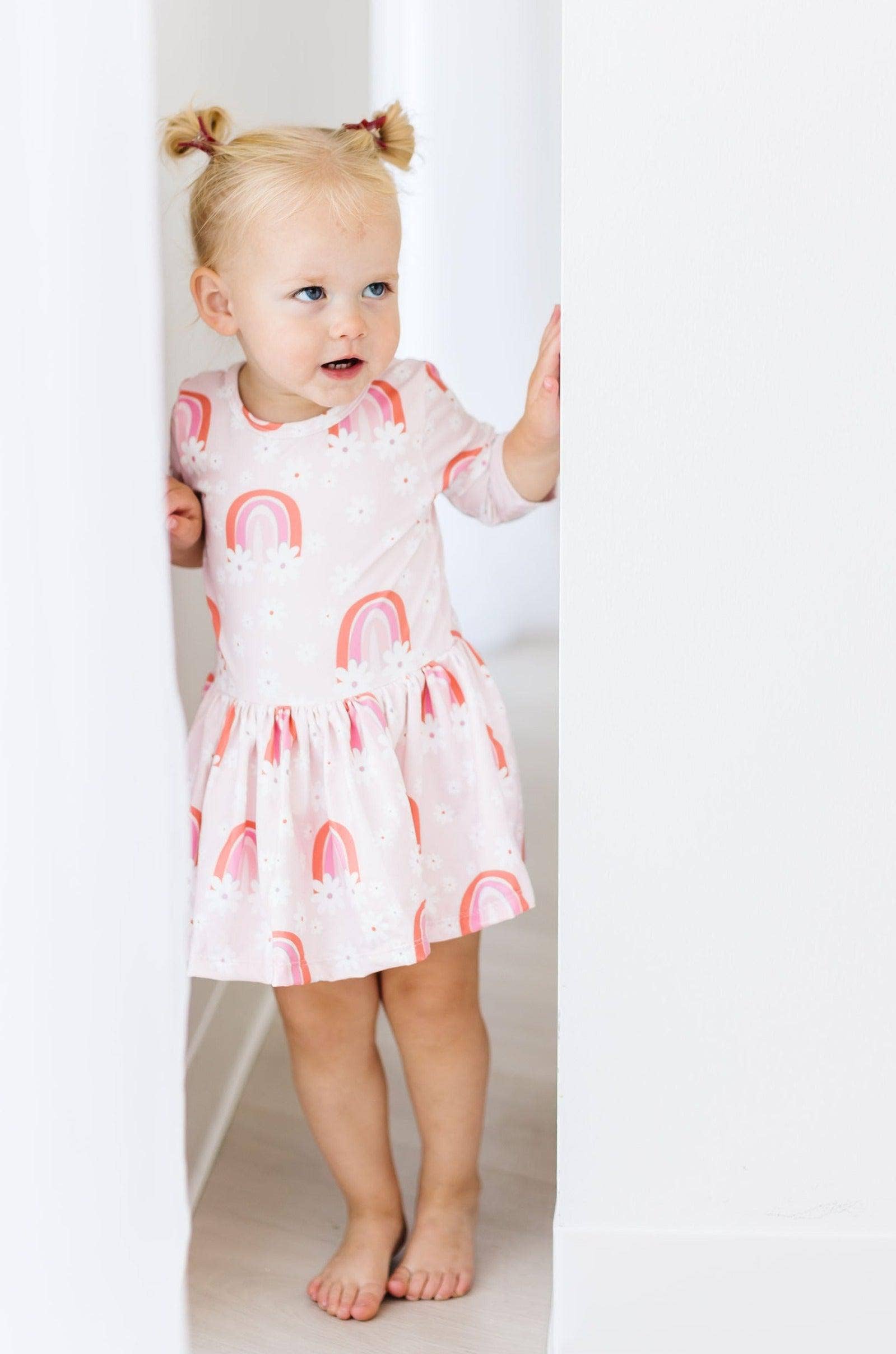 rainbow toddler dress