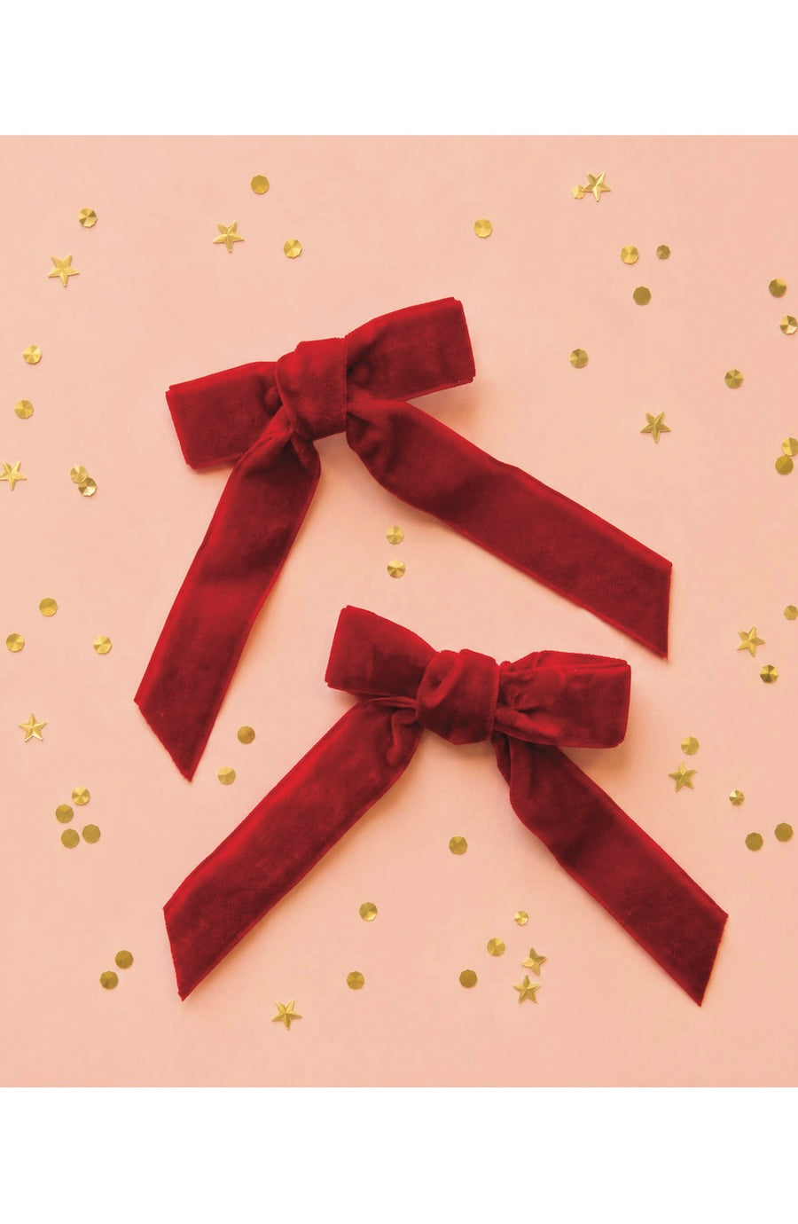 set of red velvet bows