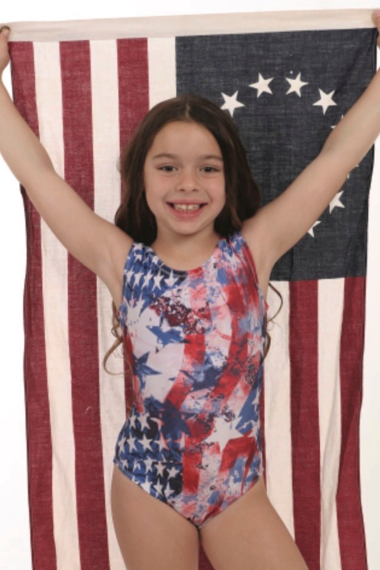 Vintage America Gymnastics Leotard - Patriotic Red, White & Blue - Made in USA - Foxy’s