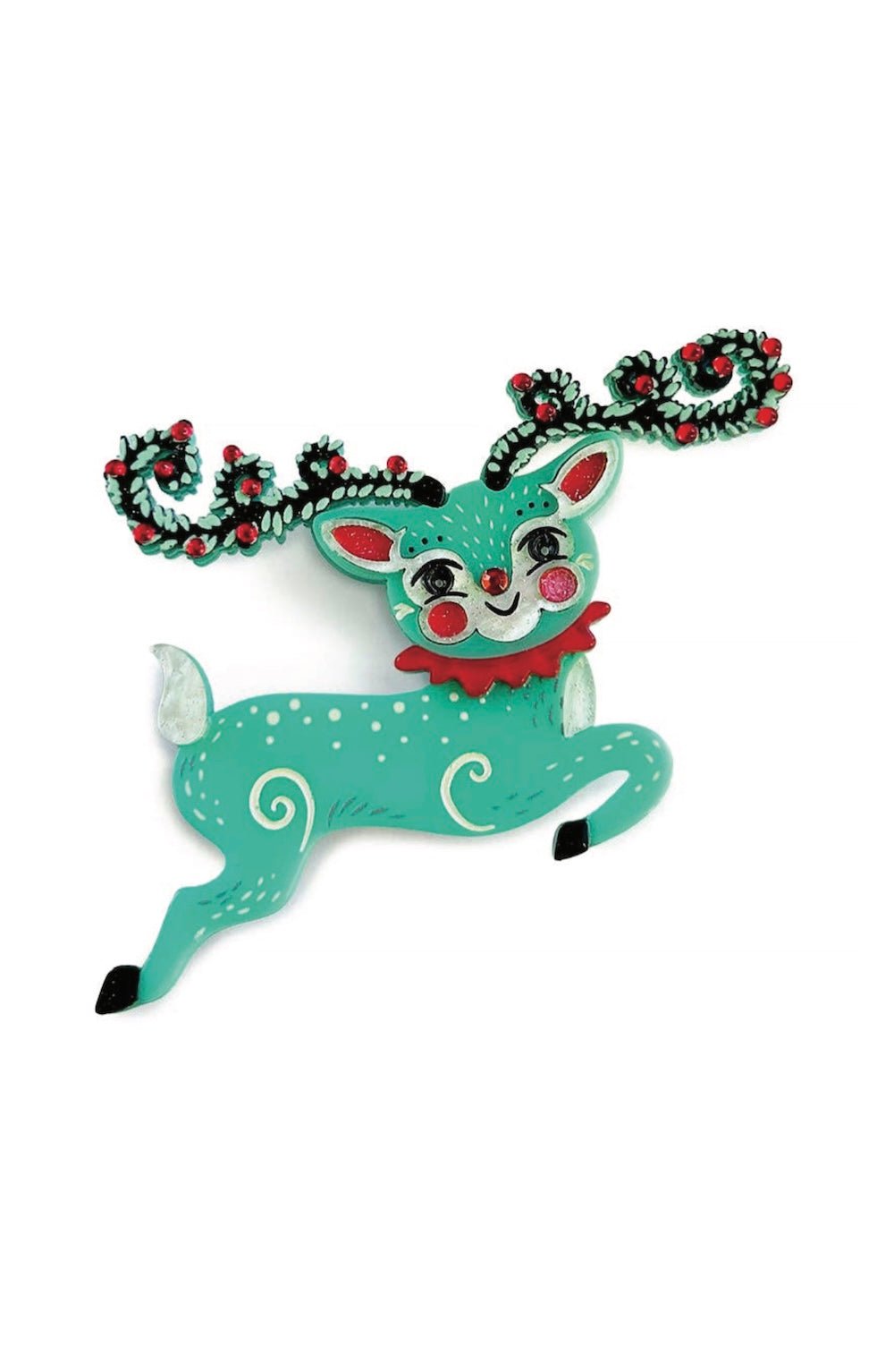 Fawna Fir Top Leaping Reindeer Brooch by Johanna Parker x Lipstick & Chrome - Foxy’s