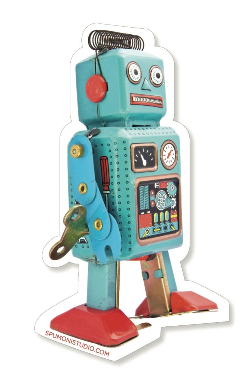 Retro Robot Sticker - Cute Decal for Laptops, Water Bottles & More! 🤖 - Foxy’s