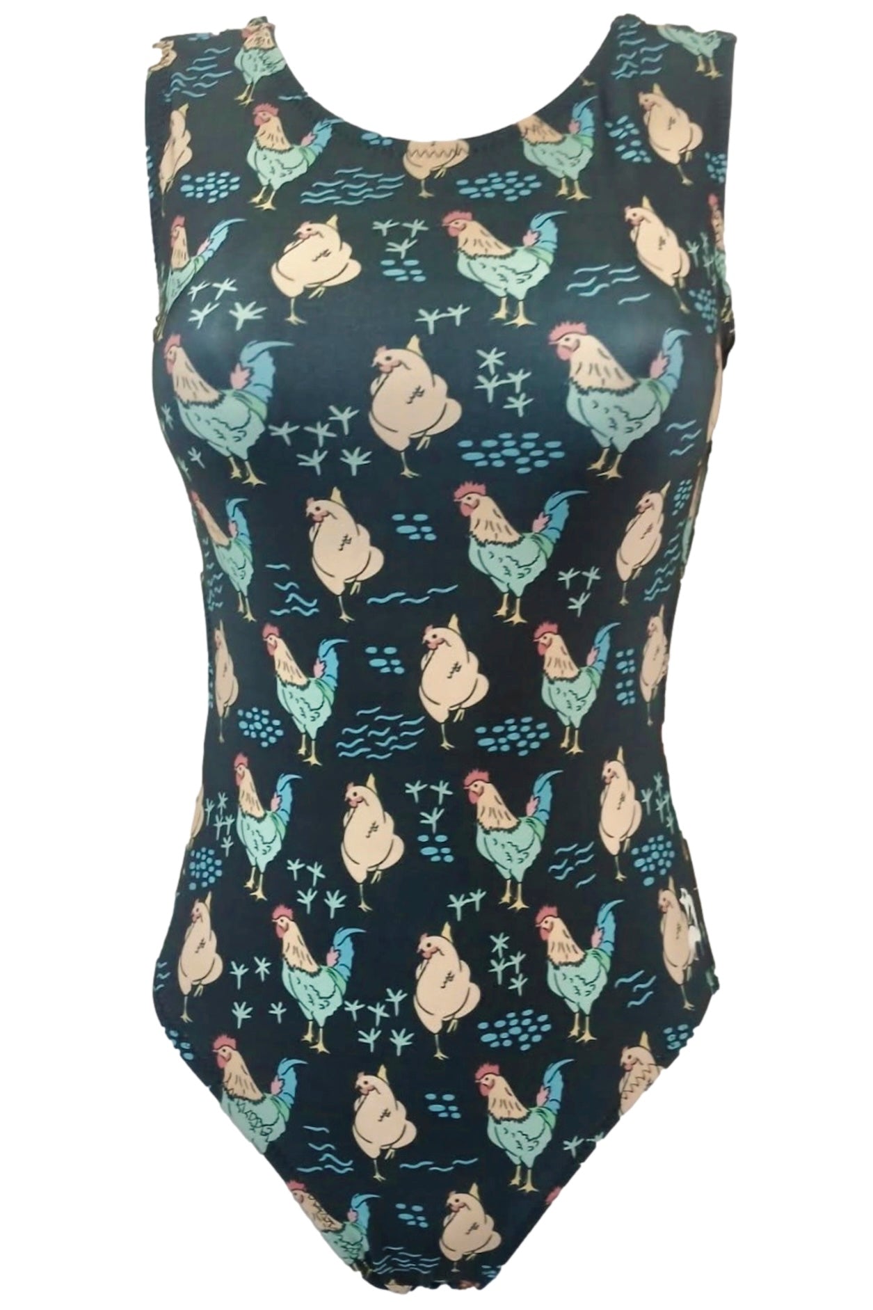 Farmyard Flair Leotard - Chicken & Rooster Print - Foxy’s