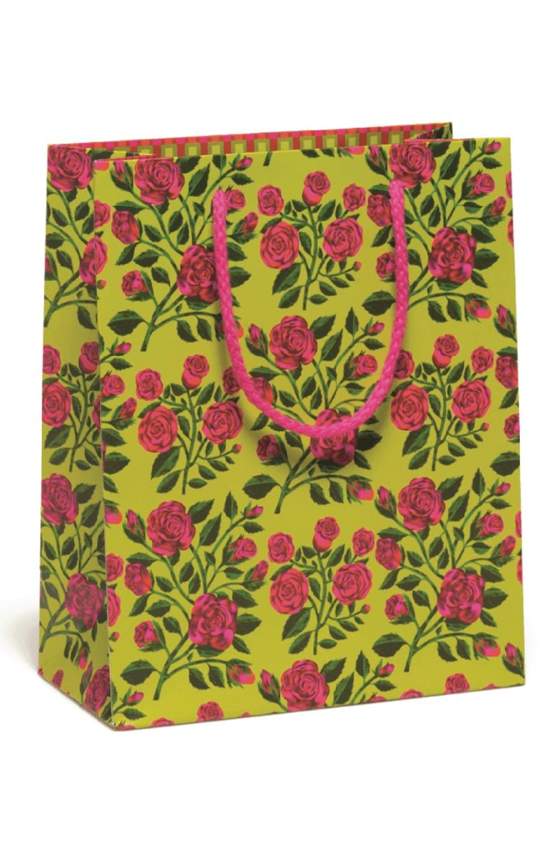 Grateful Roses Gift Bag - Heavyweight Paper, Cotton Handles - Perfect for Any Occasion! - Foxy’s