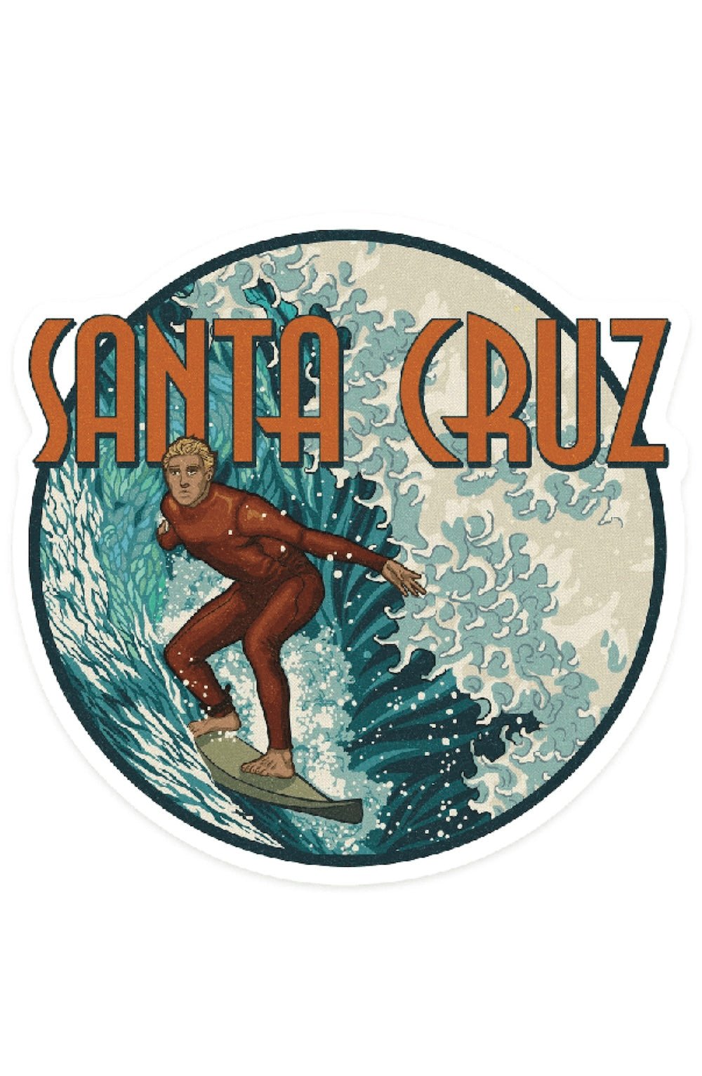 STICKERS Santa Cruz, California, Stylized Surfer - Foxy’s