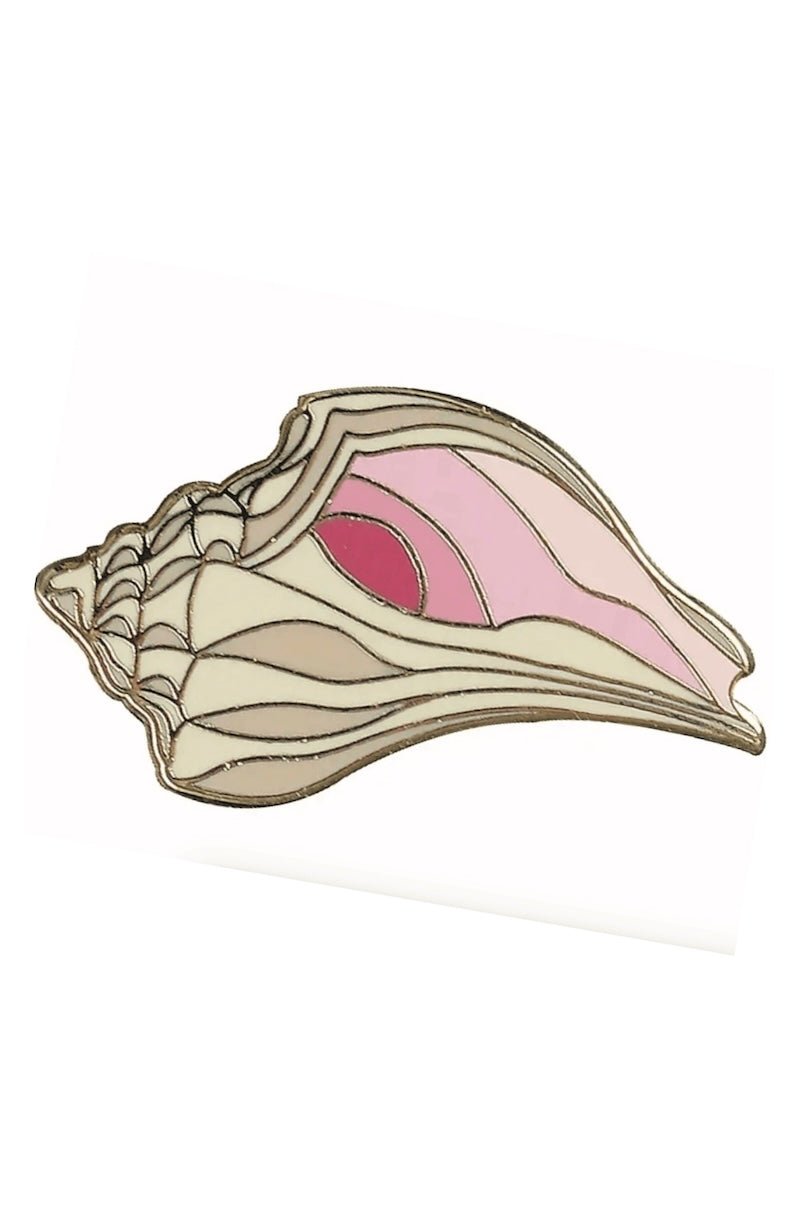 Seashell Enamel Pin - Cute Conch Shell Pin for Gymnastics Bags & More! - Foxy’s