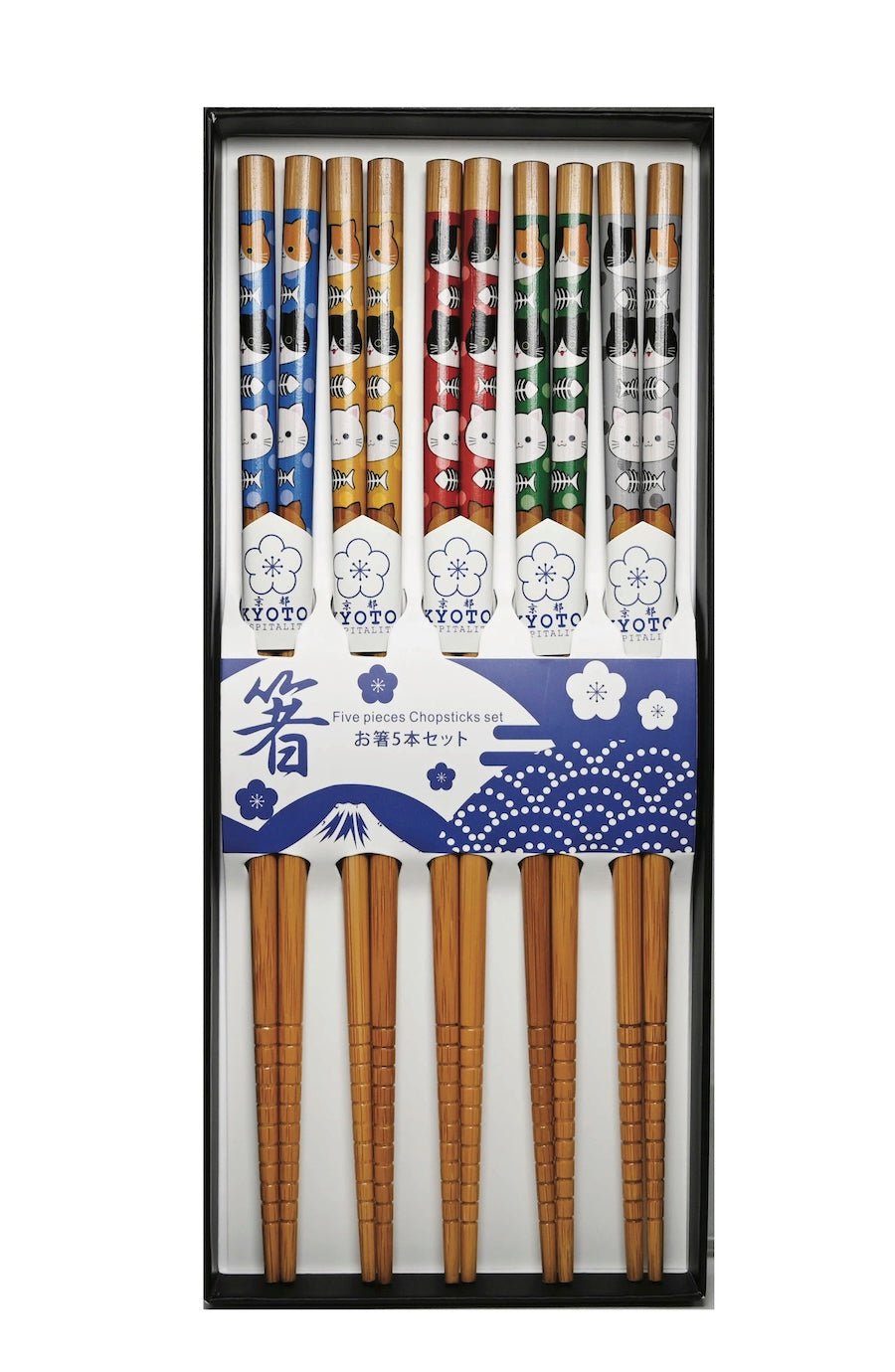 5-Pair Chopstick Set – Cartoon Cats - Foxy’s