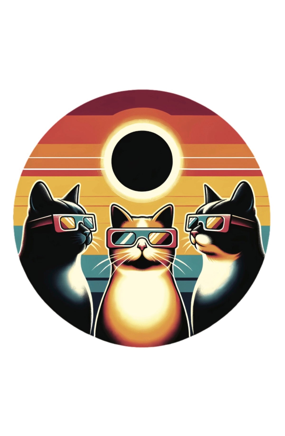 Cats Solar Eclipse Sticker - Foxy’s