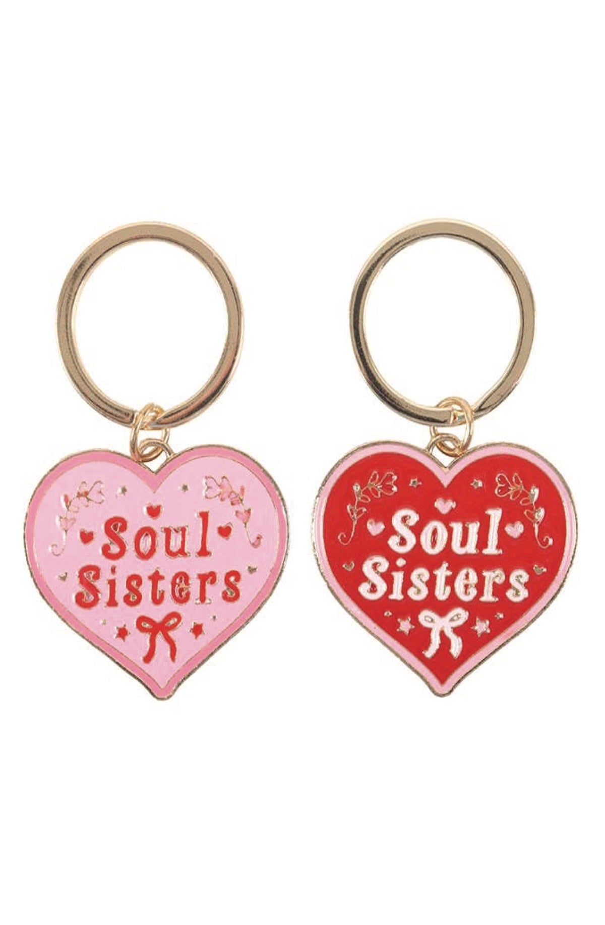 Pair of Soul Sisters Love Heart Keyrings - Foxy’s