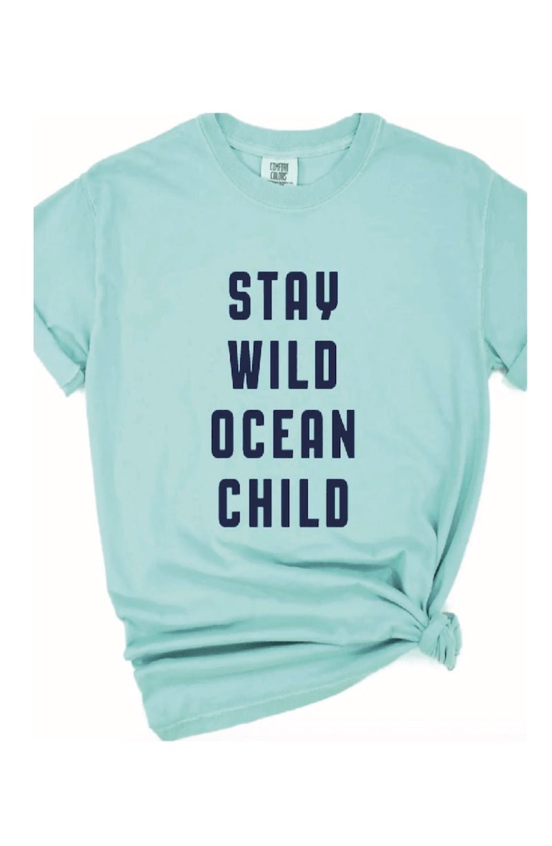 Girls 'Stay Wild Ocean Child' Tee - Foxy's Fun Summer Shirt - Foxy’s