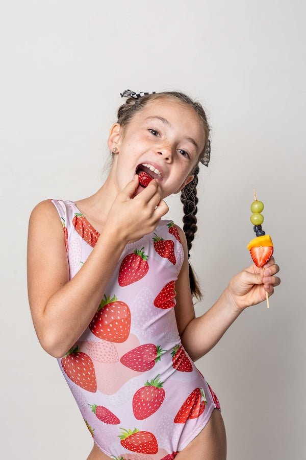 Strawberries & Cream Gymnastics Leotard - Girls Dance Leotard - Foxy's Leos - Foxy’s