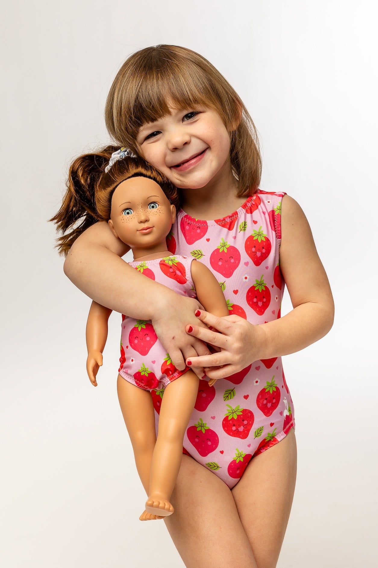 Strawberry Sweets Gymnastics Leotard Set for Toddlers - Includes Doll Leotard - Foxy’s