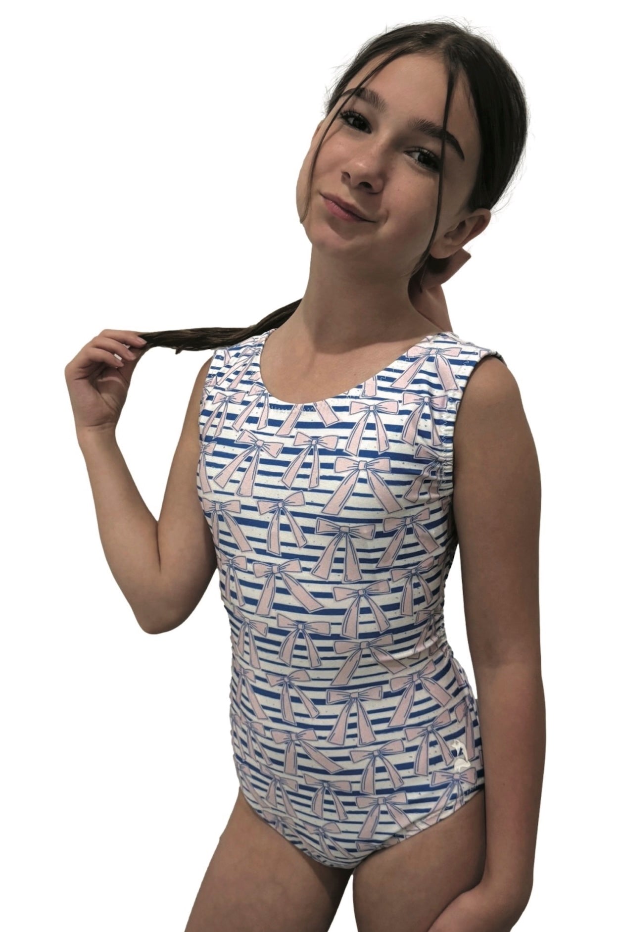 Knot Your Average Bow Leotard - Gymnastics & Dance - Pink & Navy Stripes (More Coming Soon) - Foxy’s