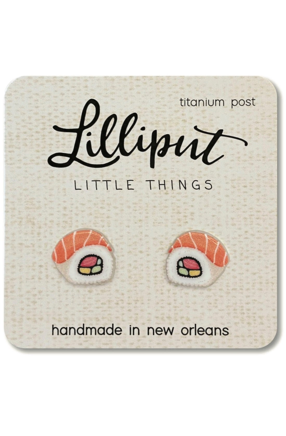 🍣 Roll into Fun! Foxy's Hypoallergenic Sushi Roll Earrings - Waterproof & Ultra - Comfy Titanium Studs - Foxy’s