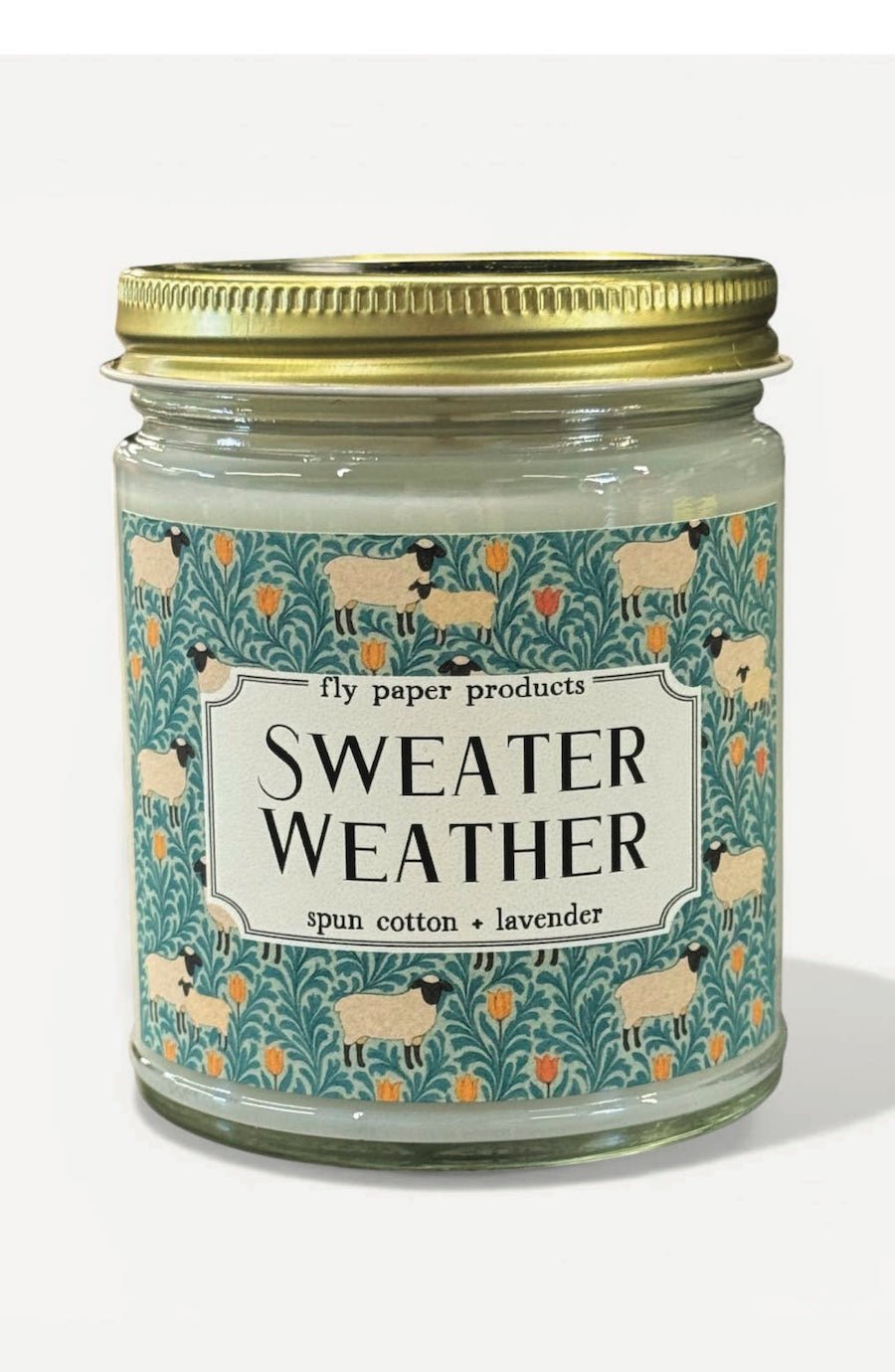 Sweater Weather 9oz Candle - Spun Cotton + Lavender - Foxy’s