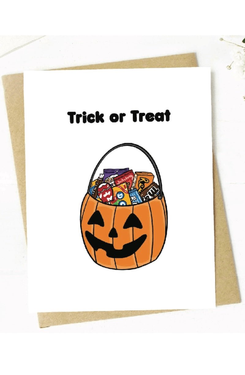 Trick Or Treat Candy Bucket Halloween Card - Foxy’s