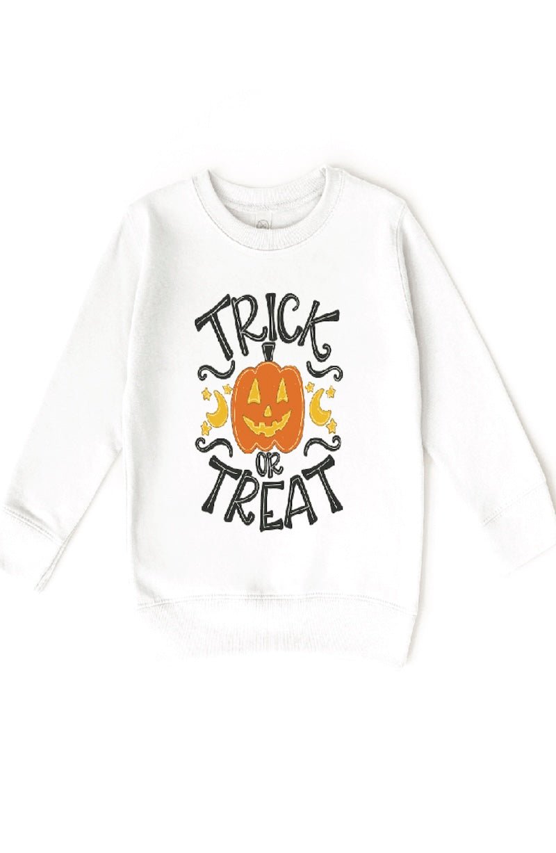 Trick or Treat Spooky Vibes Halloween Kid Sweatshirt - Foxy’s