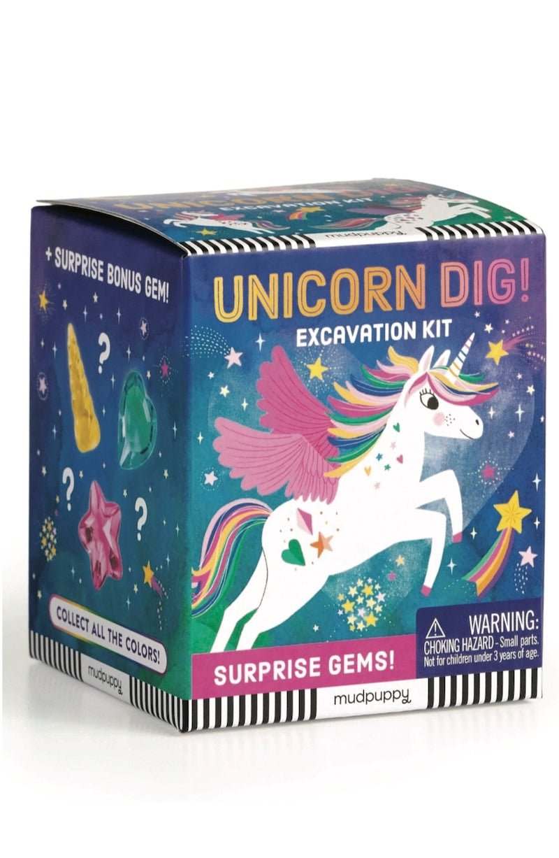 Unicorn Dig Kit - Sparkly Gem Surprise! Excavation Fun for Kids - Foxy’s