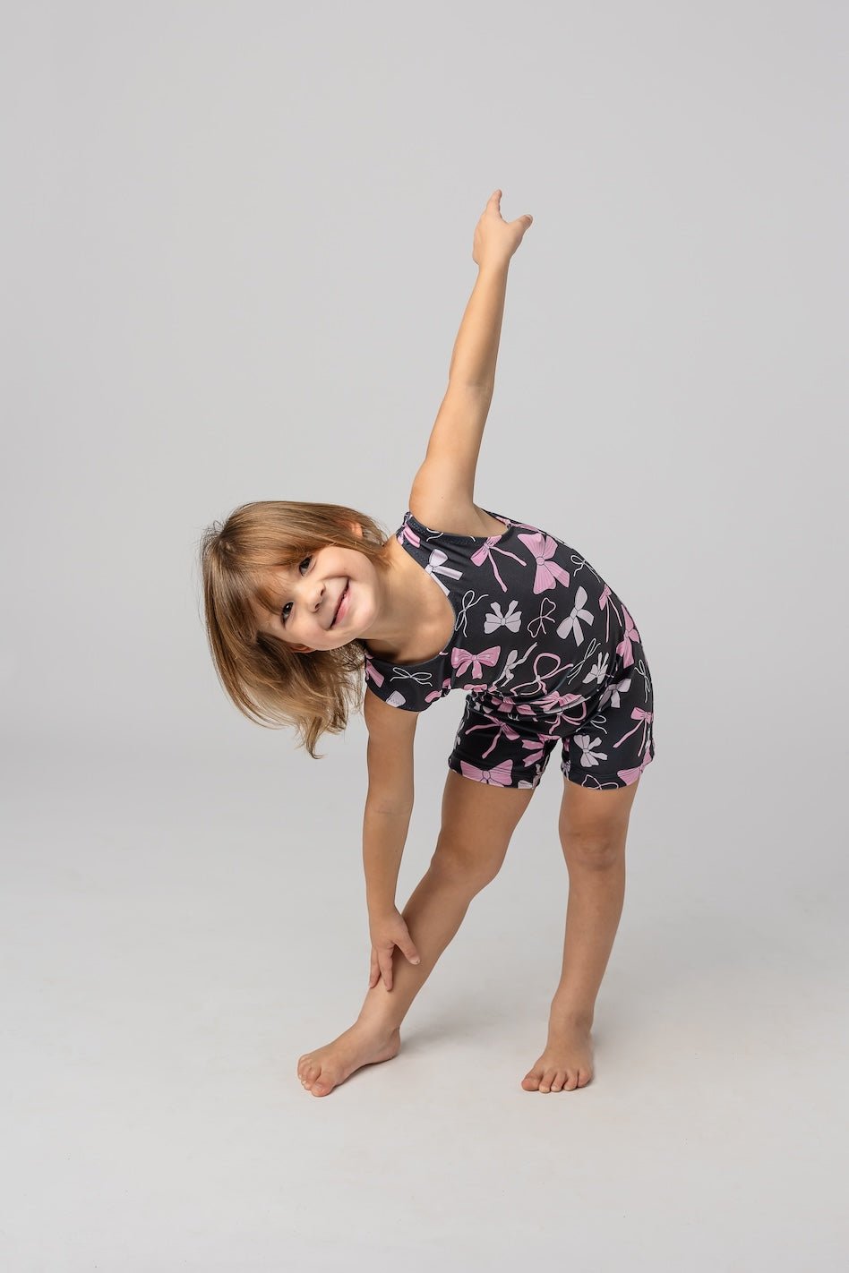 Lotsa Bows Unitard for Girls Gymnastics & Dance - Foxy’s
