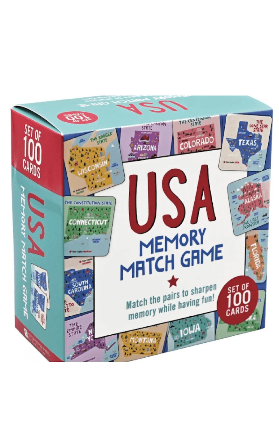 USA Memory Match Game - Fun Educational Game for Kids (100 Cards) - Foxy’s