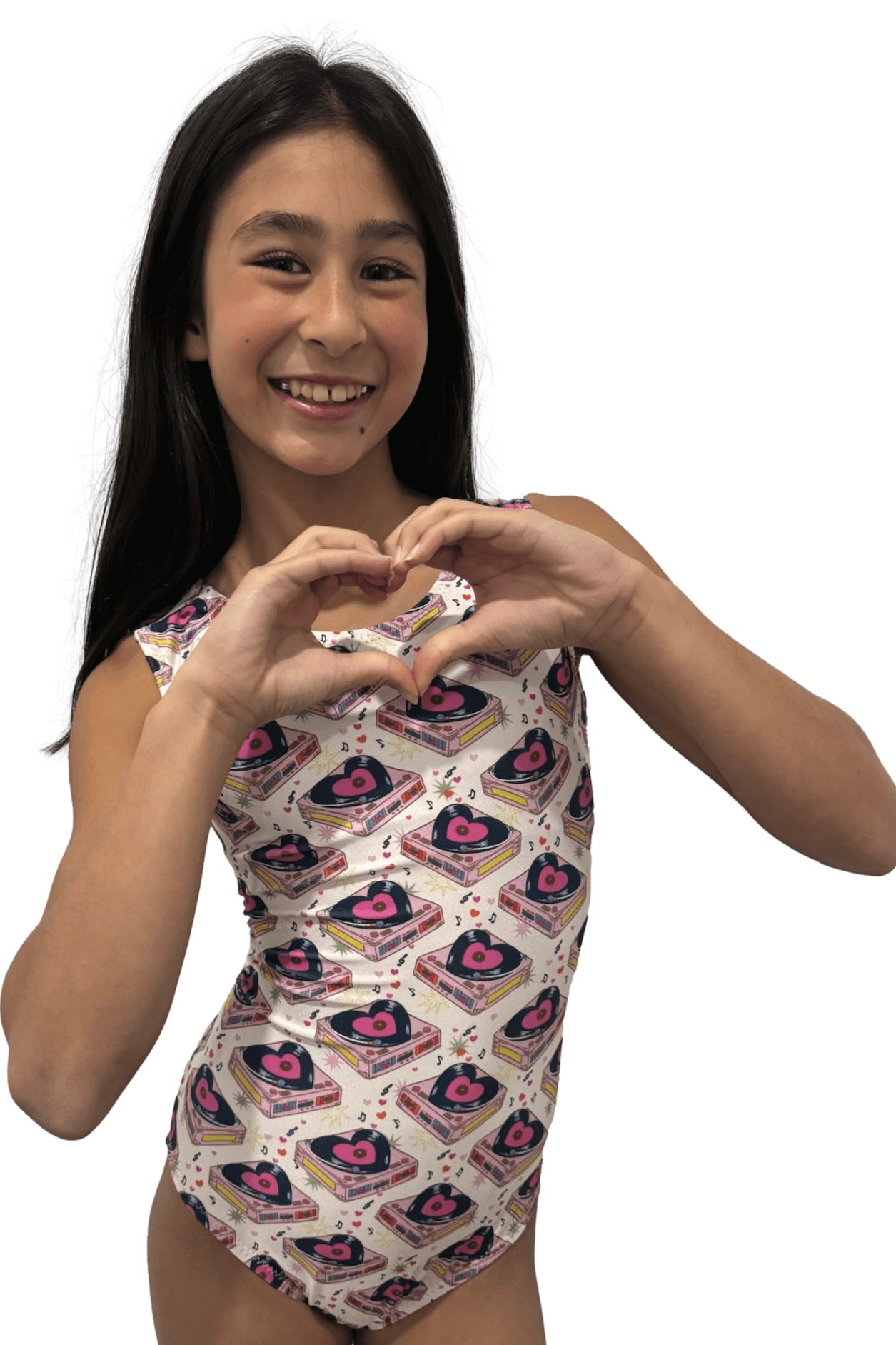 Retro Vinyl Record Foxy's Leotard for Girls Gymnastics - Foxy’s
