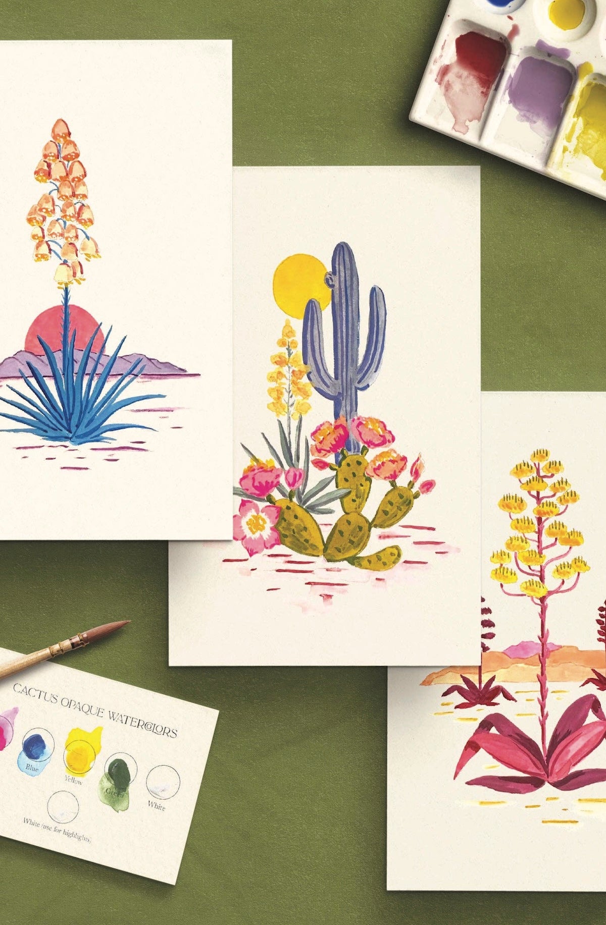Watercolor Painting Kit: Cactus - Foxy’s