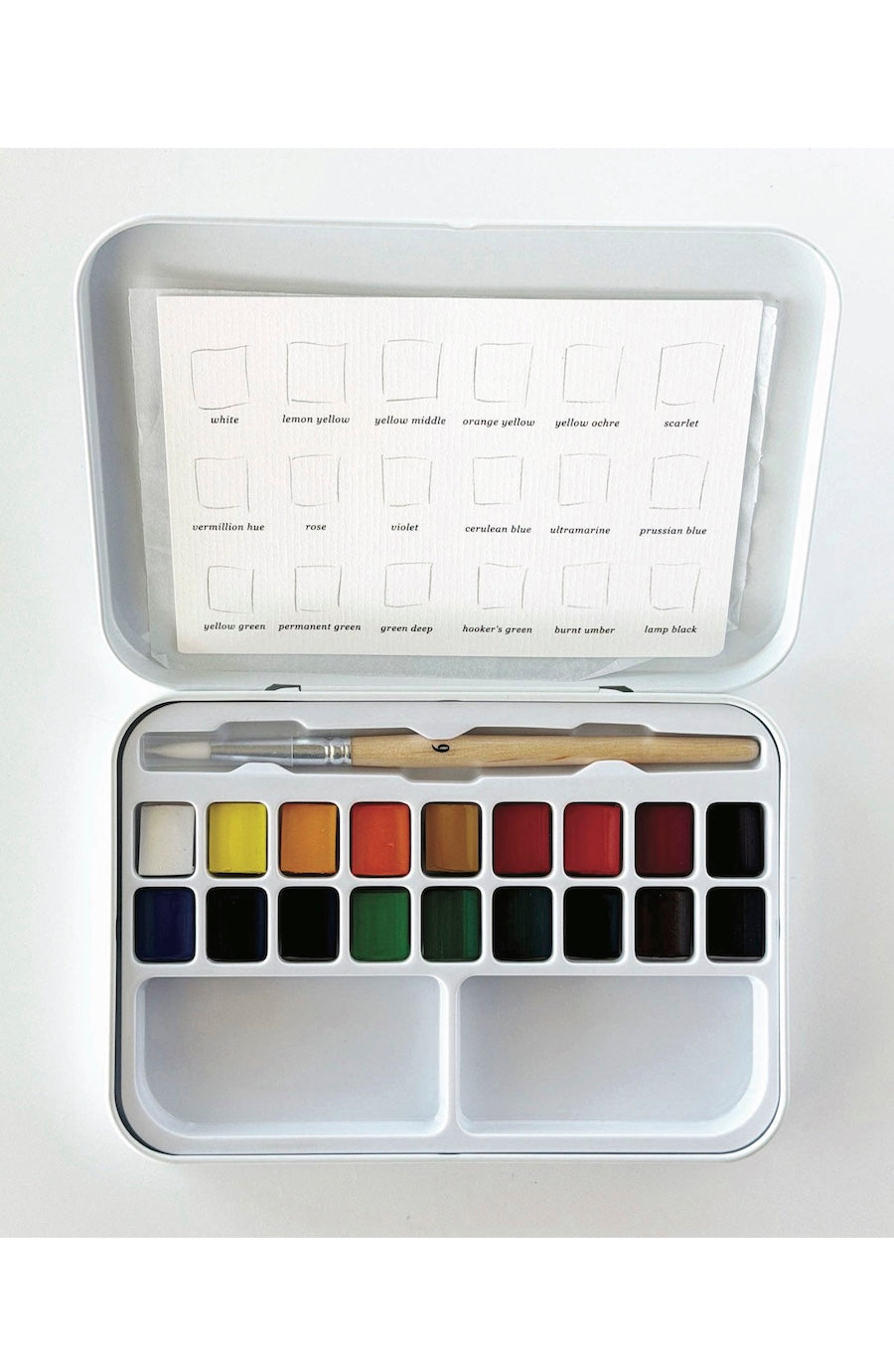 watercolor art set with paintbrush
