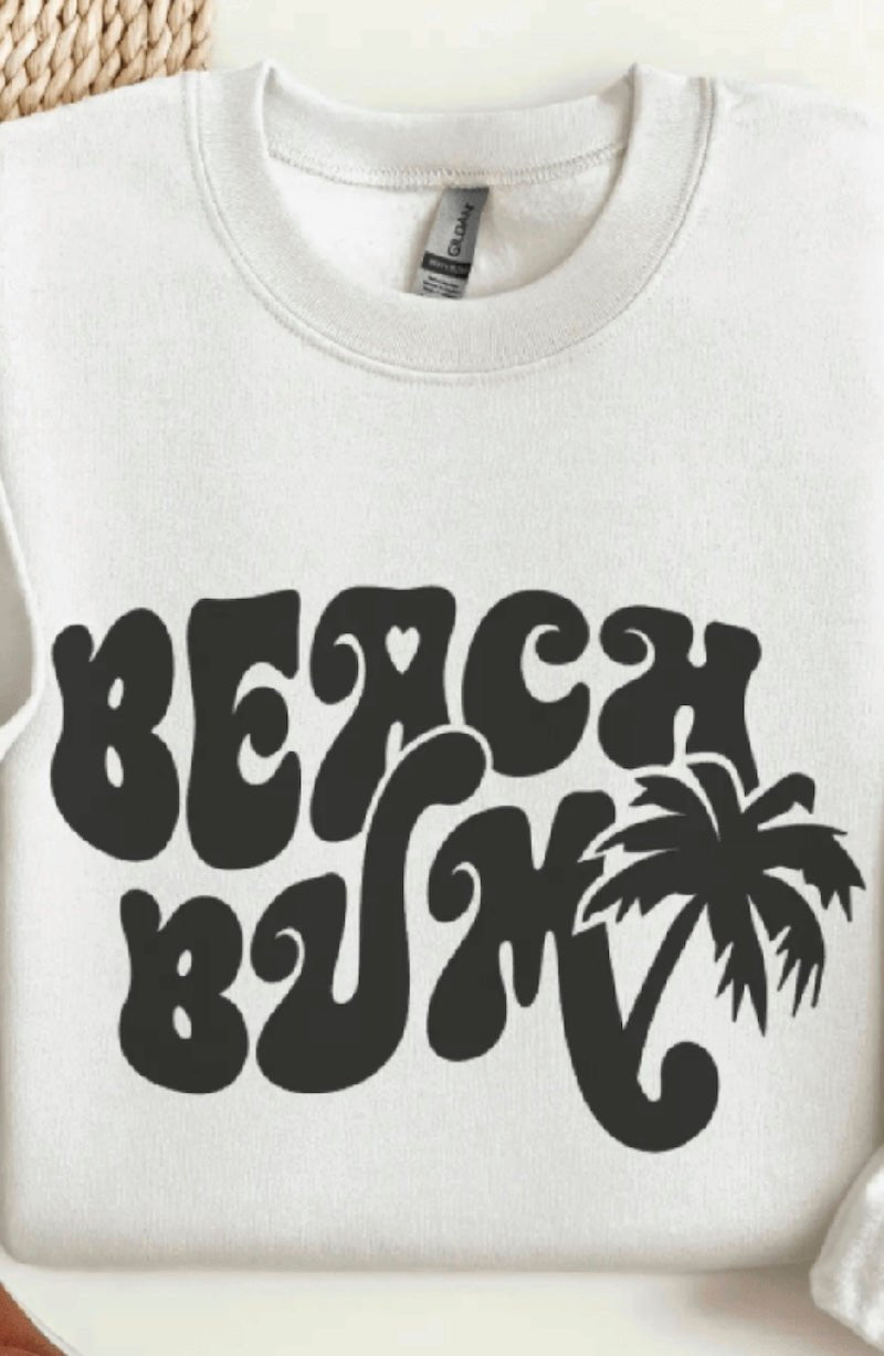 Groovy Beach Bum Sweatshirt - Comfy Summer Vibes & Cute Beach Apparel - Foxy’s
