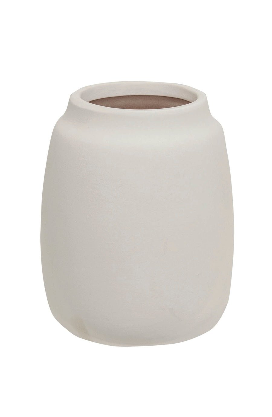 White Ceramic Wide Vase - 6.5"H - Foxy’s