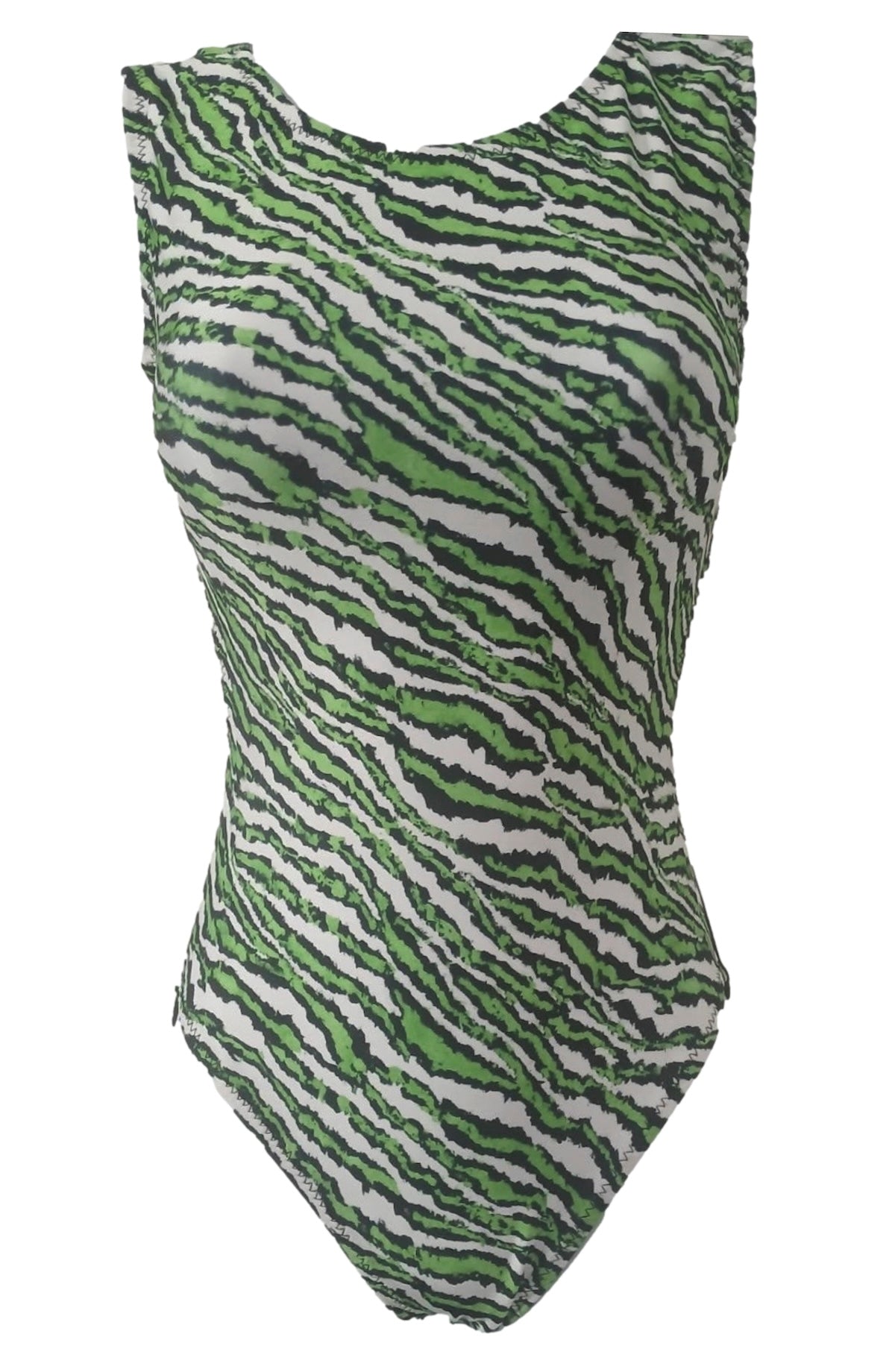 Wild Lime Open-Back Tank Gymnastics Leotard