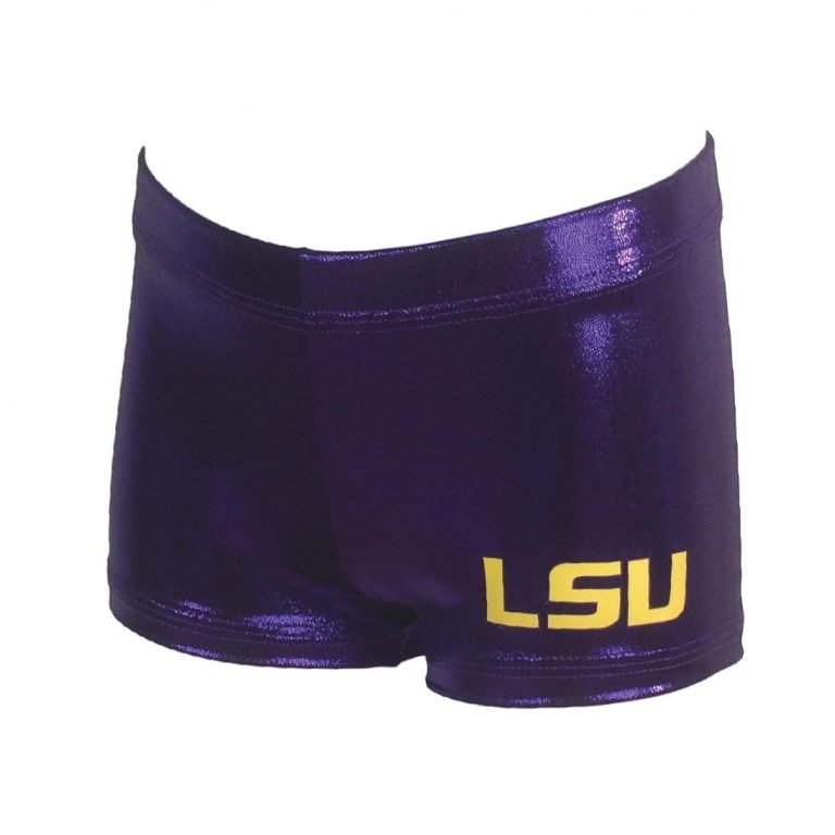 LSU college gymnastics gym shorts