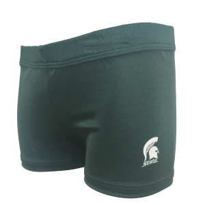 MSU college gymnastics gym shorts by Foxy's Leotards 